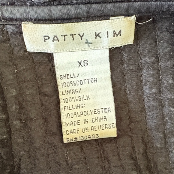 PATTY KIM Leopard Print Quilted Open Front Red Trimmed Jacket Coat - XS - Picture 8 of 9